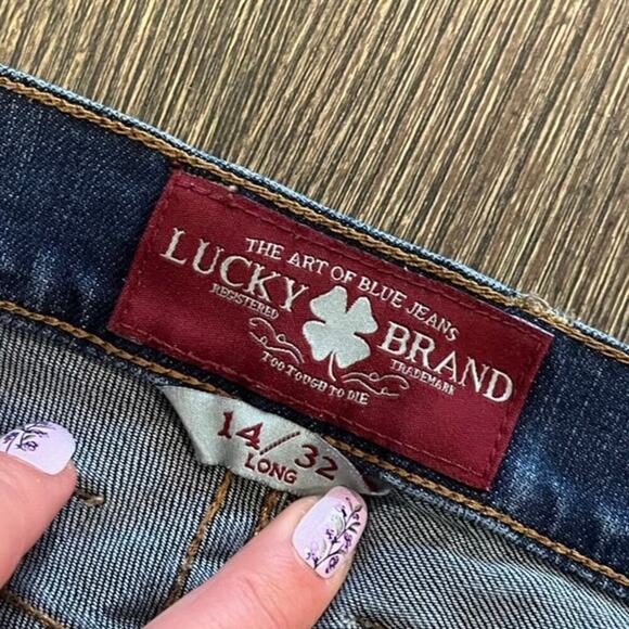 Lucky Brand Sofia Straight Jeans Mid-Rise Denim Medium Wash Blue Size 14/32 - Picture 5 of 12